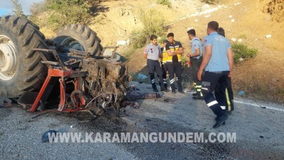 Karaman’da traktör devrildi: 1 ölü