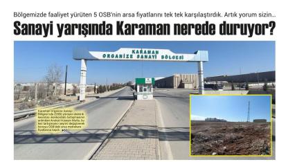 Sanayi yarışında Karaman nerede duruyor?