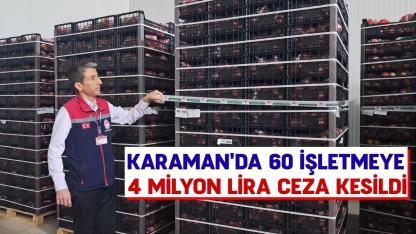 Karaman'da 60 işletmeye 4 milyon lira ceza kesildi