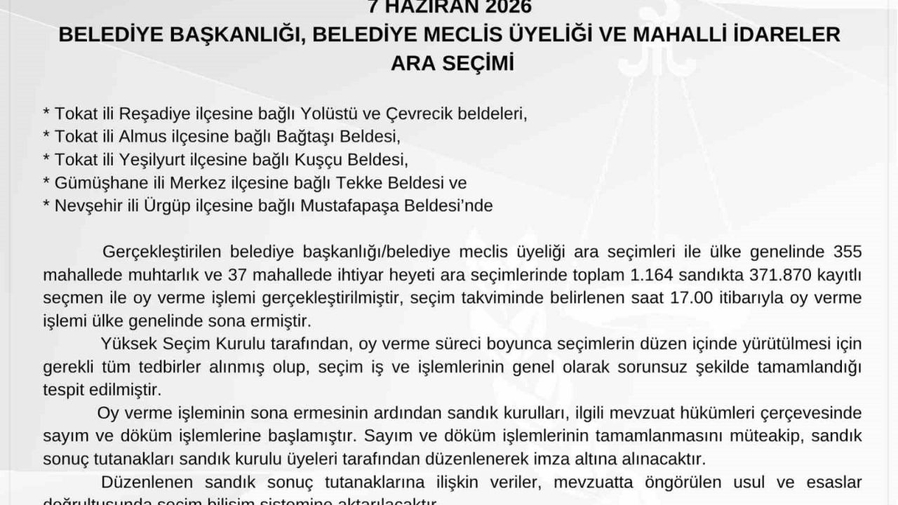 YSK Başkanı Mutta: "Yüksek Seçim Kurulu adına sonuçların mil