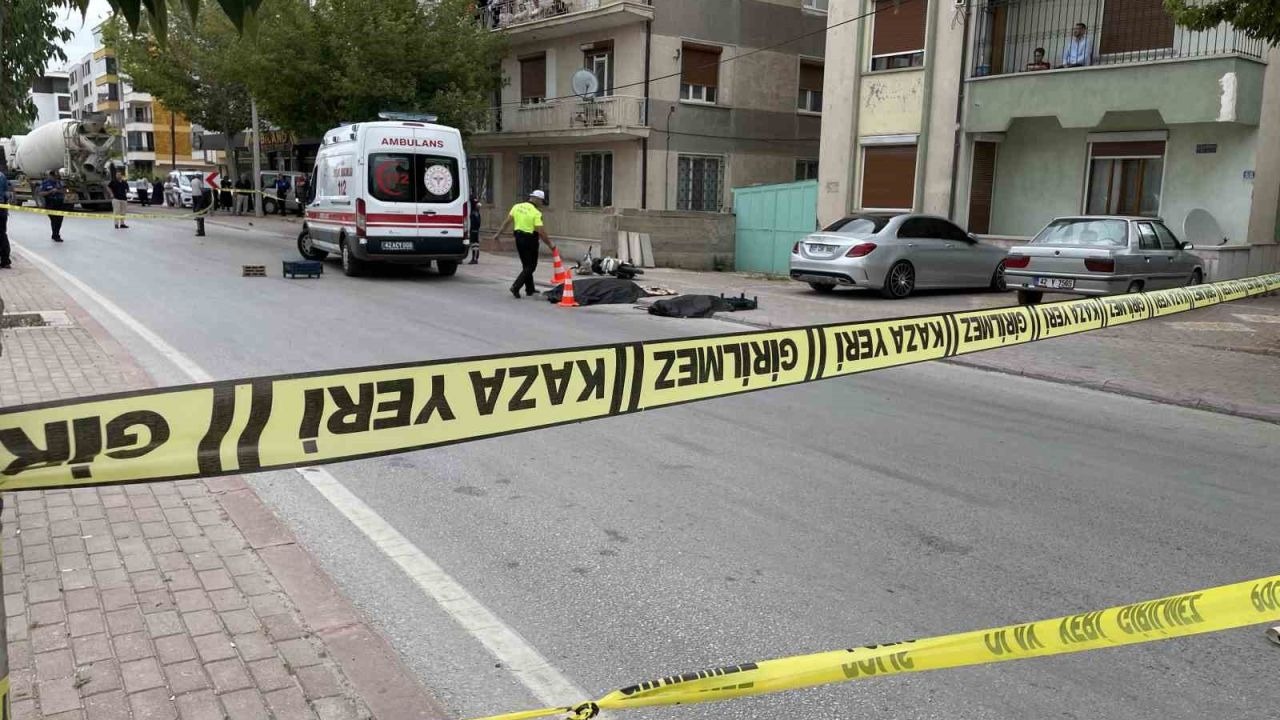 Beton mikserinin çarptığı elektrikli bisikletin sürücüsü öldü