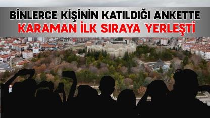 Binlerce kişinin katıldığı ankette Karaman ilk sıraya yerleşti