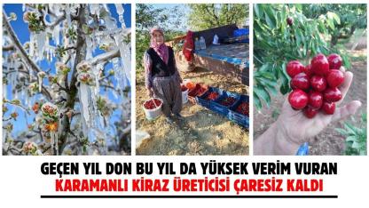 Geçen yıl don bu yıl da yüksek verim vuran Karamanlı kiraz üreticisi çaresiz kaldı