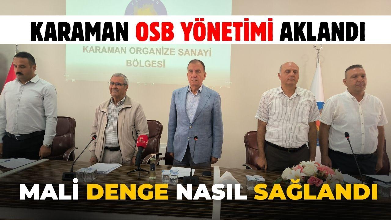 Karaman OSB Yönetimi aklandı