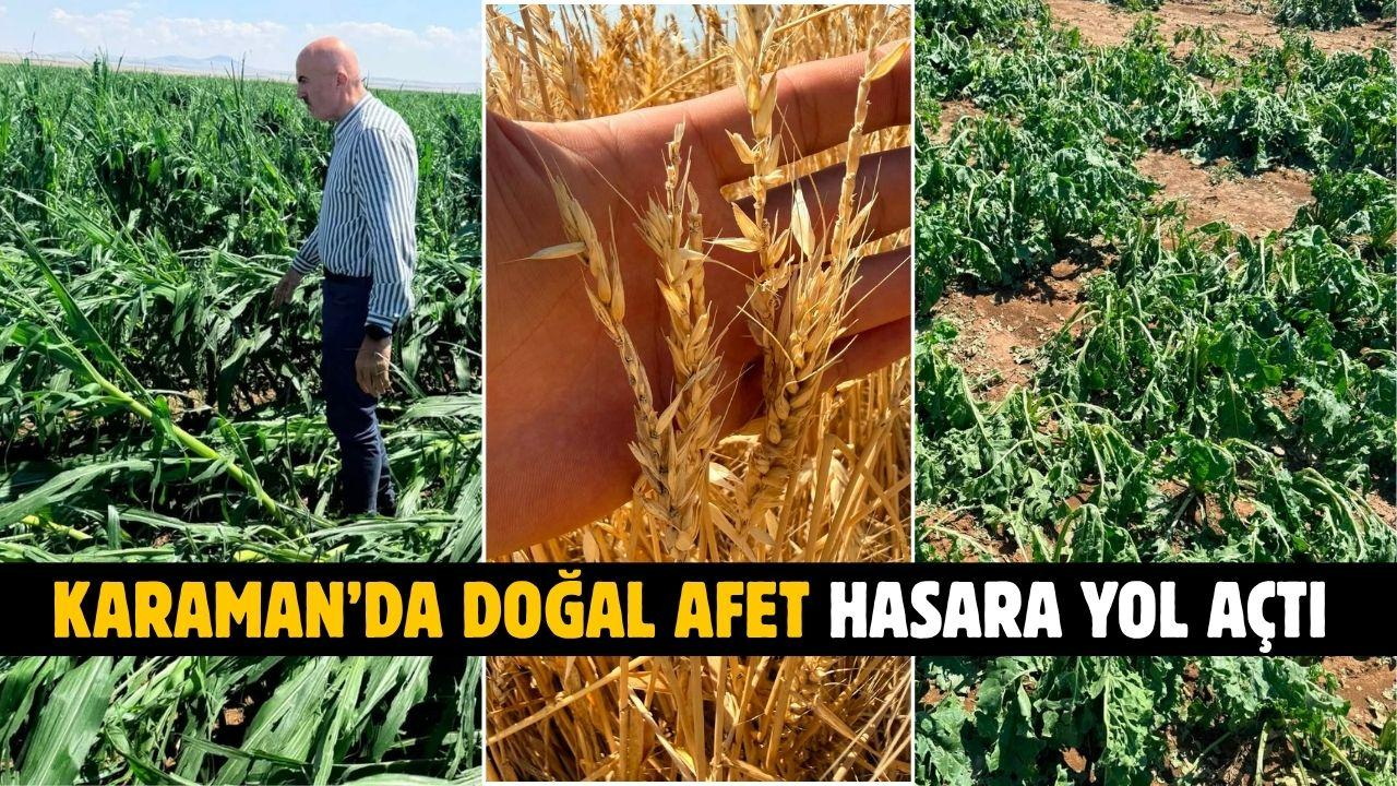 Karaman’da doğal afet hasara yol açtı