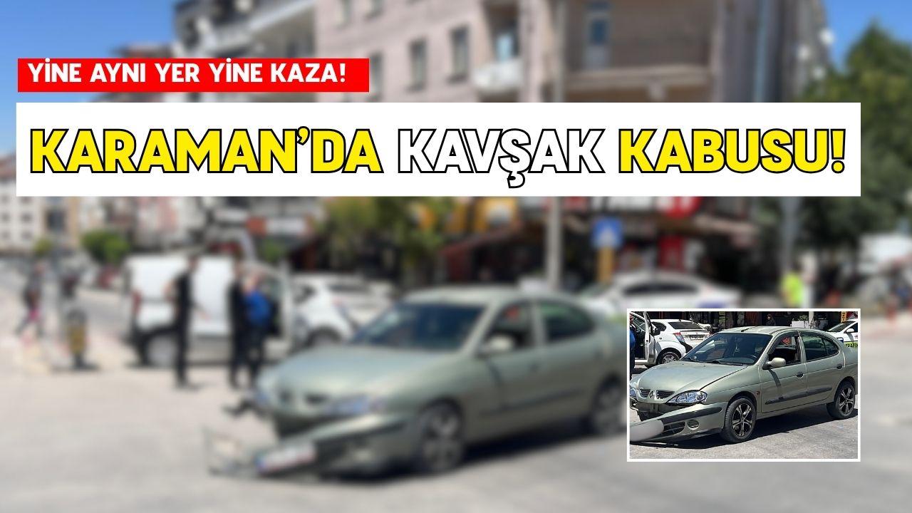 Karaman’da kaza sonrası trafik durma noktasına geldi