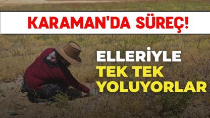 Karaman'da süreç! Elleriyle tek tek yoluyorlar