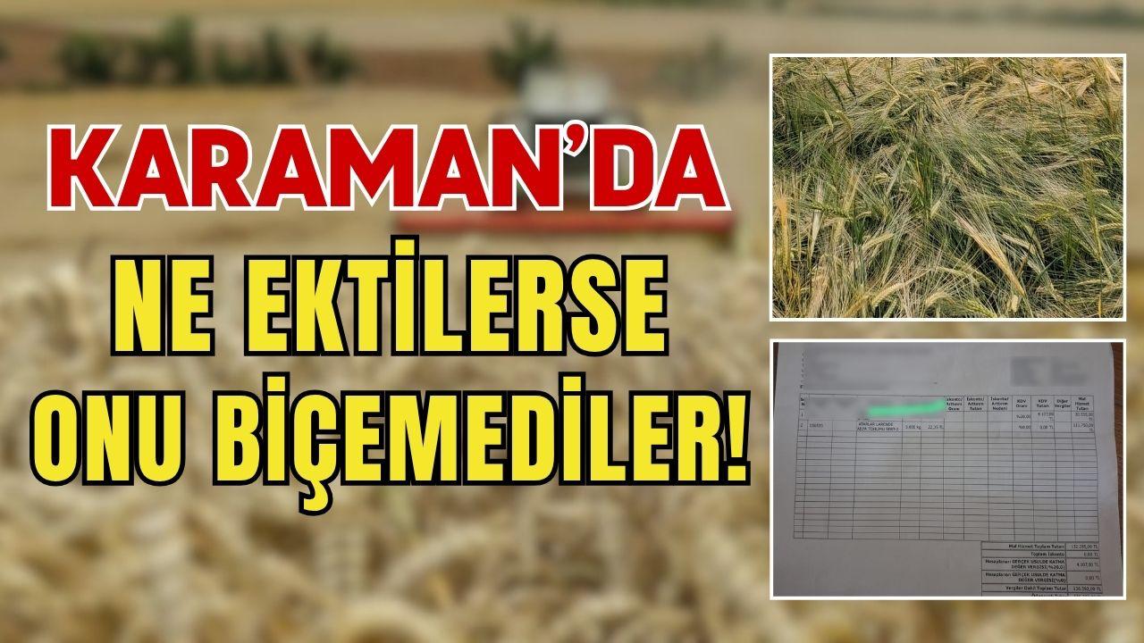 Karaman’da ne ektilerse onu biçemediler!