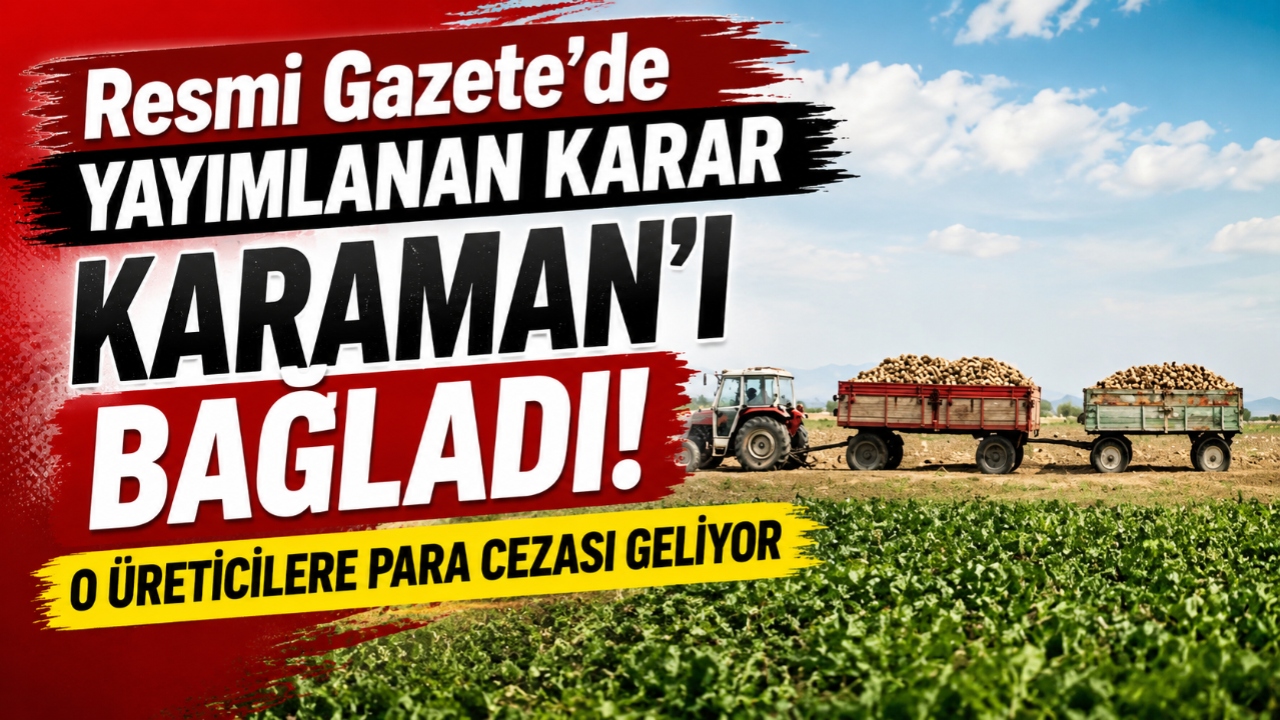 Resmi Gazete'de yayımlanan karar Karaman'ı bağladı! O üreticilere para cezası geliyor