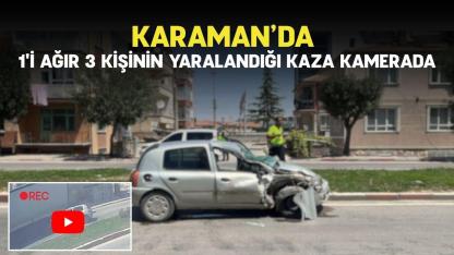TIR dorsesine çarpan otomobil hurdaya döndüğü kaza kamerada